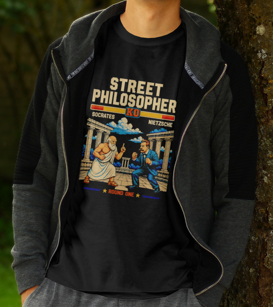 Street Philosopher KO Socrates Nietzsche Round One Colosseum Showdown T-Shirt