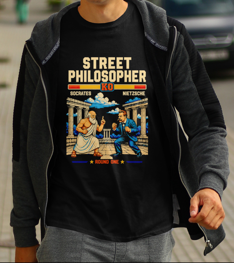 Street Philosopher KO Socrates Nietzsche Round One Colosseum Showdown T-Shirt