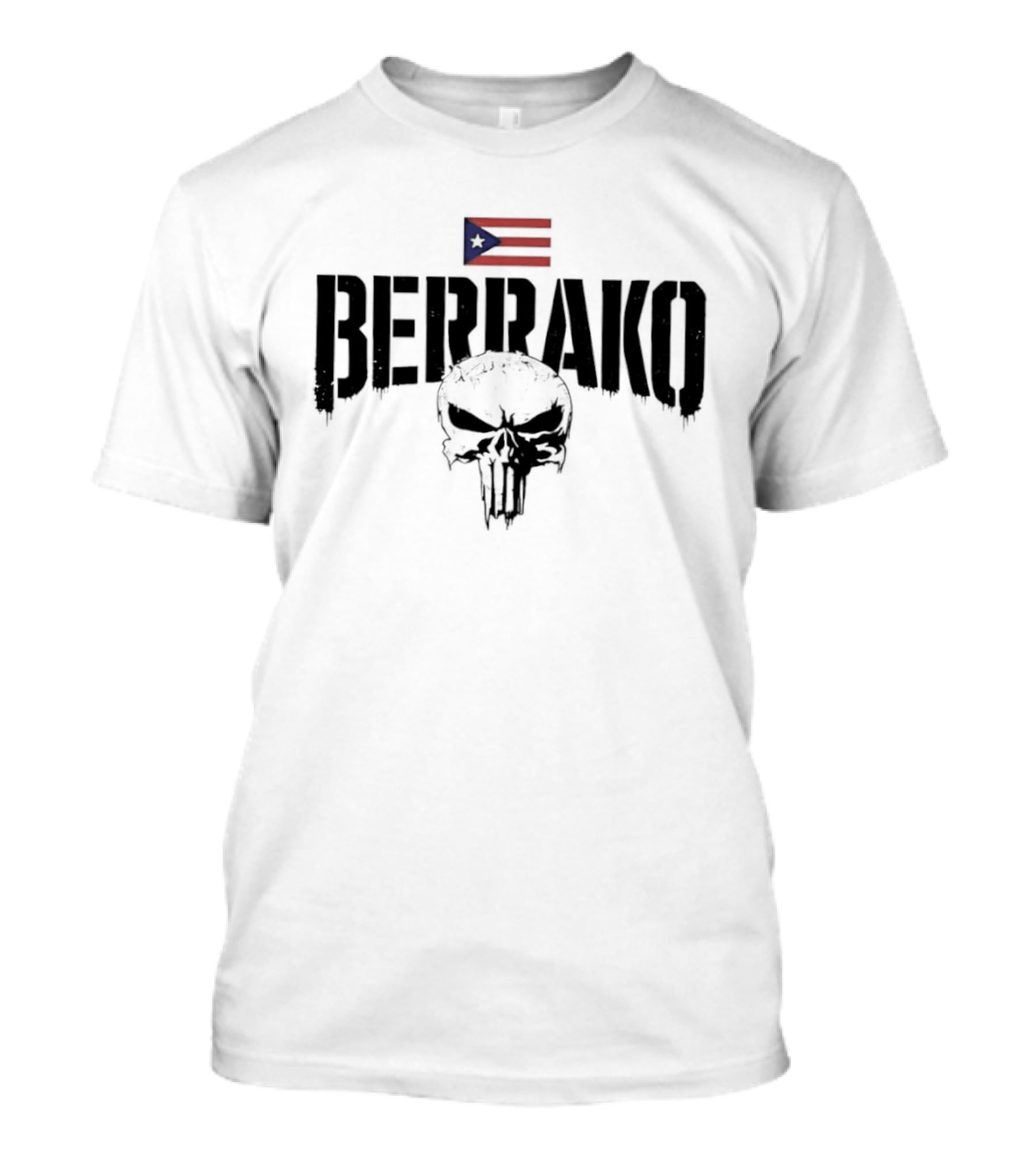 Berrako Skull Puerto Rican Flag T-Shirt