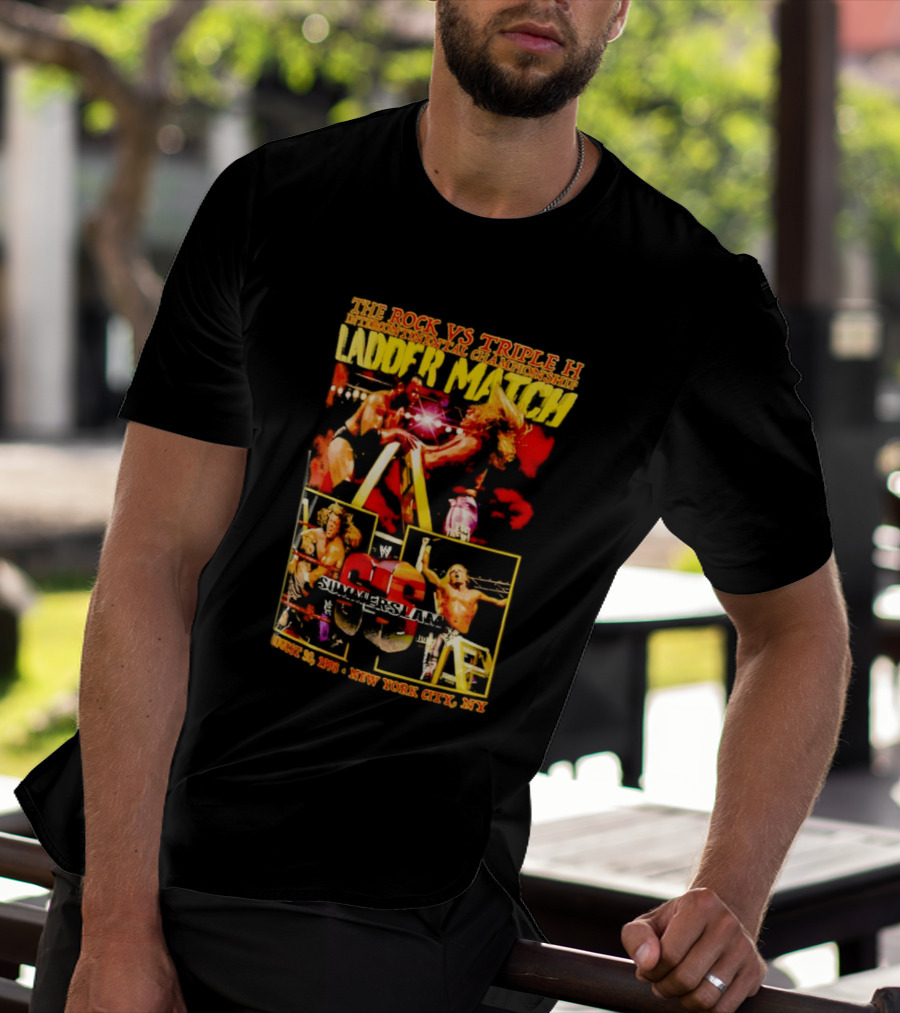 WWE SummerSlam 1998 The Rock Vs Triple H Ladder Match Intercontinental Championship New York City T-Shirt