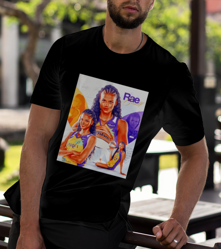 WNBA Rae Burrell Los Angeles Sparks No 22 Wilson Basketball Collage T-Shirt
