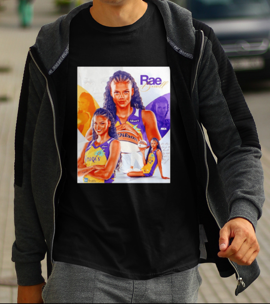 WNBA Rae Burrell Los Angeles Sparks No 22 Wilson Basketball Collage T-Shirt