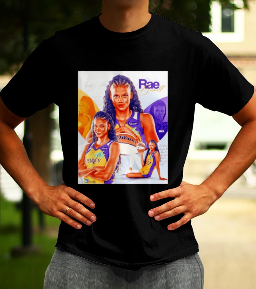 WNBA Rae Burrell Los Angeles Sparks No 22 Wilson Basketball Collage T-Shirt