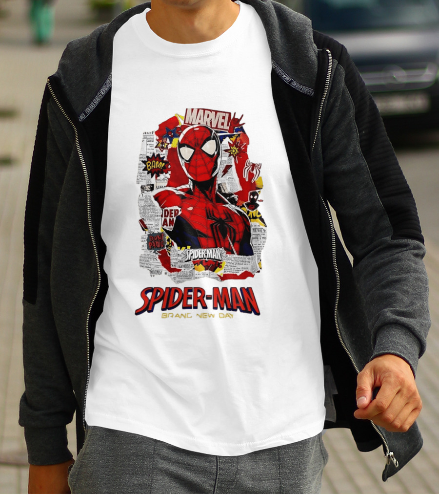 Marvel Spider Man Brand New Day Comic Collage T-Shirt