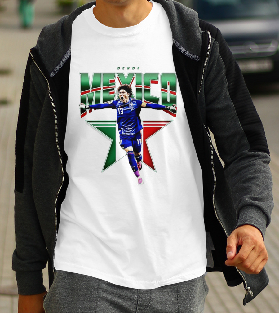 Ochoa Mexico 13 Goalkeeper Tri Color Starburst T-Shirt