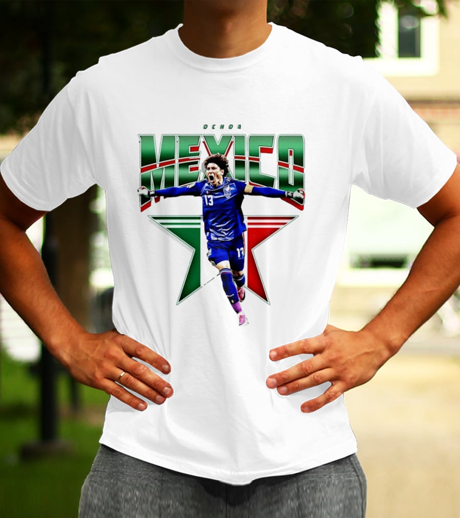 Ochoa Mexico 13 Goalkeeper Tri Color Starburst T-Shirt