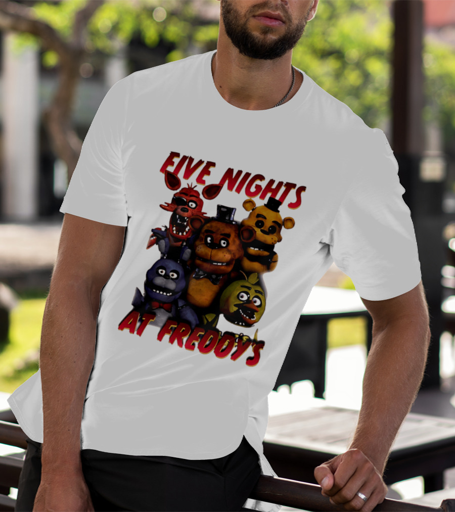 Five Nights At Freddy's Cartoon Characters Freddy Bonnie Chica Foxy T-Shirt