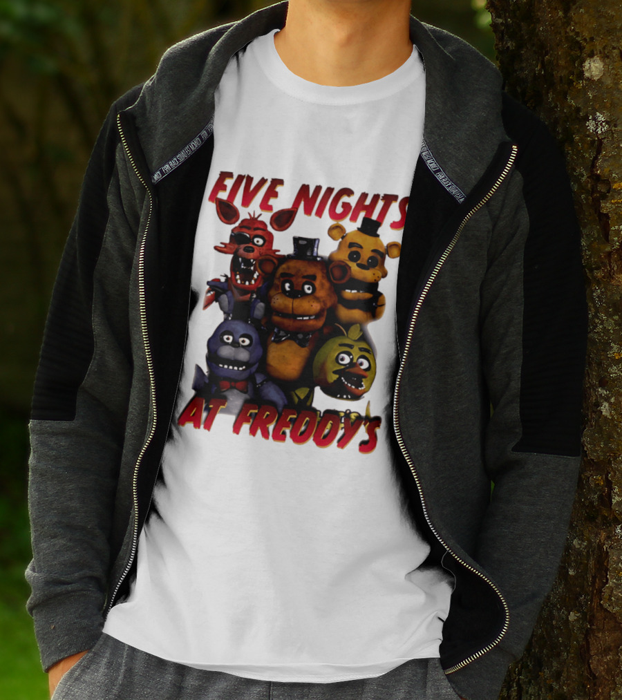 Five Nights At Freddy's Cartoon Characters Freddy Bonnie Chica Foxy T-Shirt