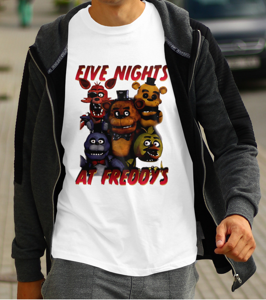 Five Nights At Freddy's Cartoon Characters Freddy Bonnie Chica Foxy T-Shirt
