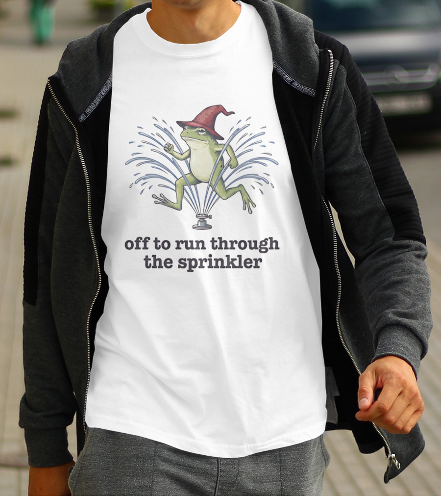 Off To Run Through The Sprinkler Wizard Frog T-Shirt