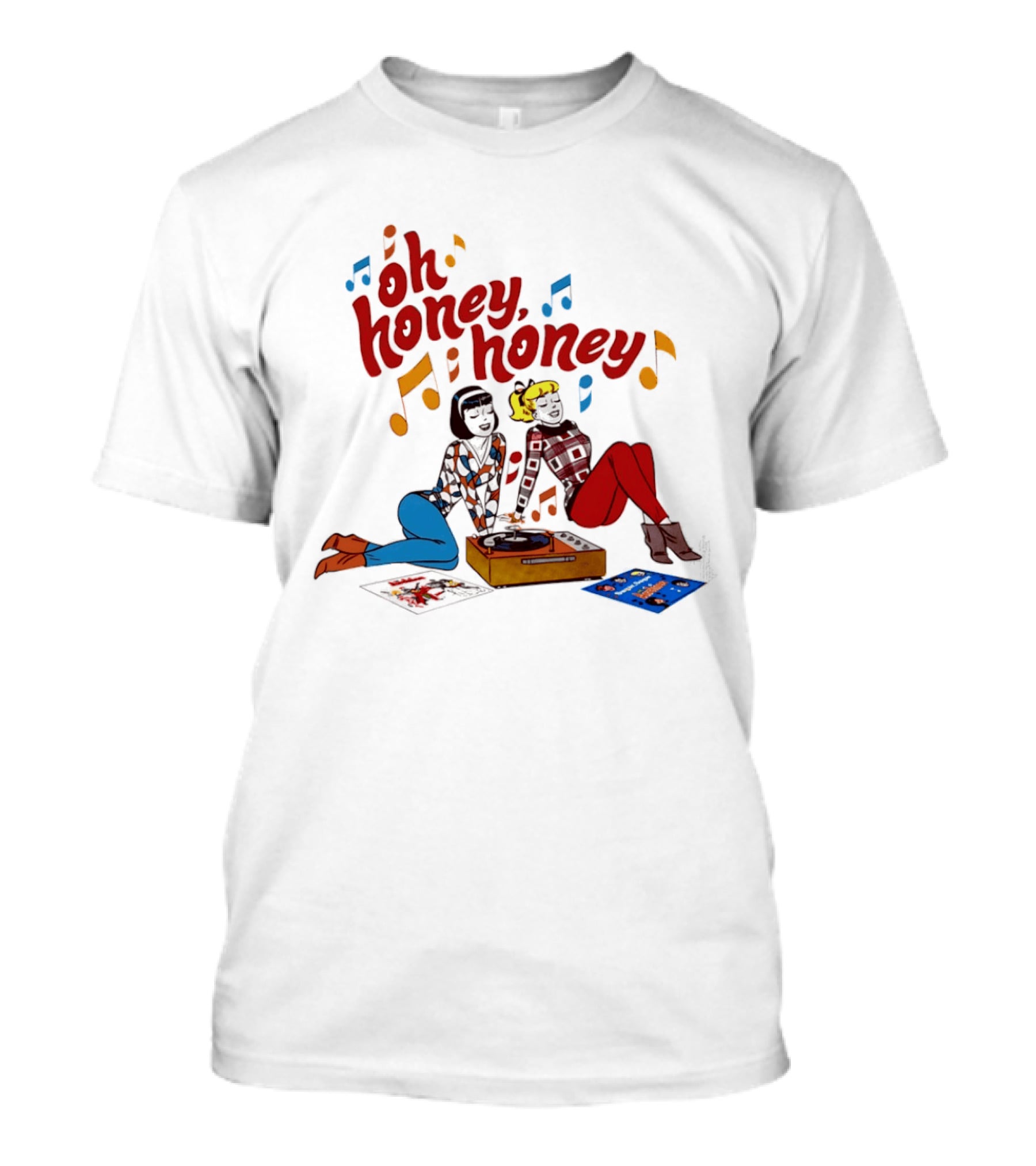 Oh Honey Honey Cartoon Style Retro Fashion Girl Music T-Shirt