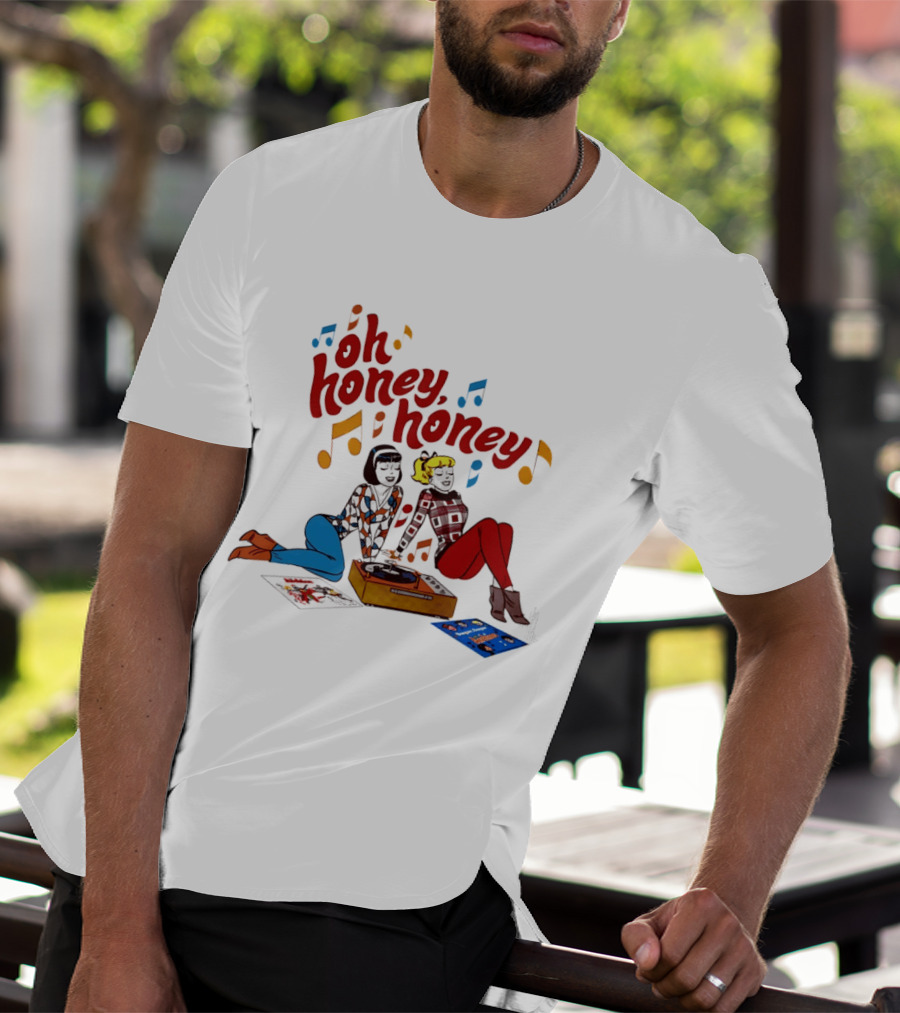 Oh Honey Honey Cartoon Style Retro Fashion Girl Music T-Shirt