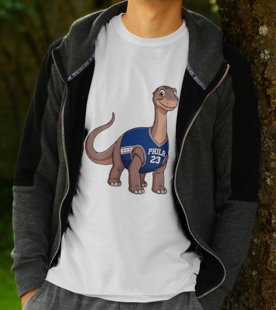 Phila 23 Dinosaur In Philadelphia 76ers Basketball Jersey T-Shirt