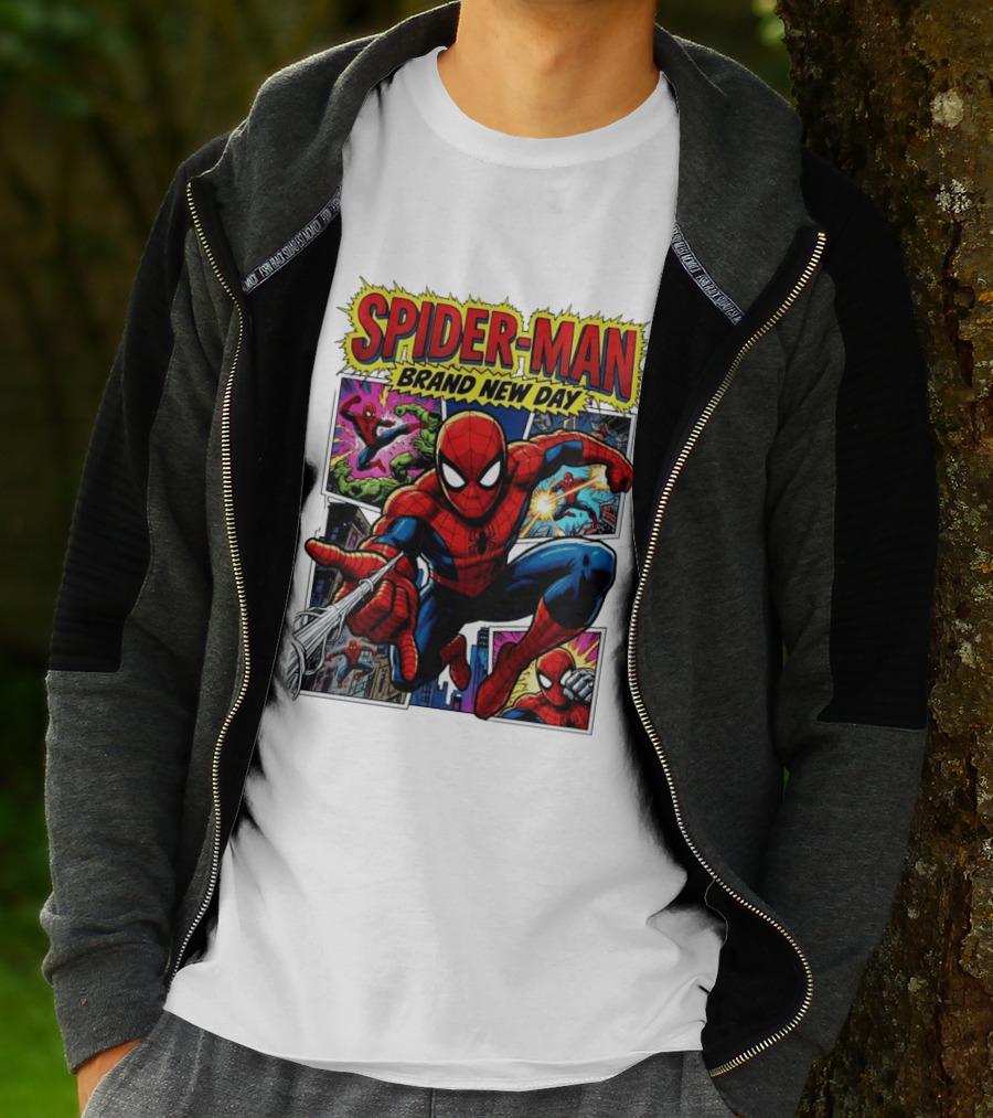 Spider Man Brand New Day Collage Marvel Comic Adventure T-Shirt