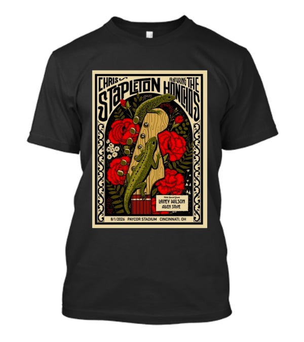 Chris Stapleton Featuring The Honchos Lainey Wilson Allen Stone Cincinnati 2026 Paycor Stadium August 1 T-Shirt