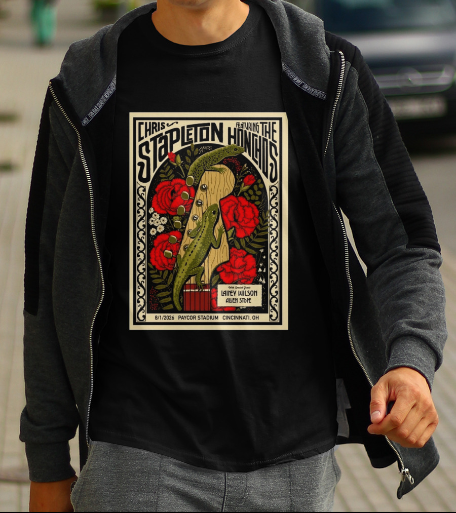 Chris Stapleton Featuring The Honchos Lainey Wilson Allen Stone Cincinnati 2026 Paycor Stadium August 1 T-Shirt
