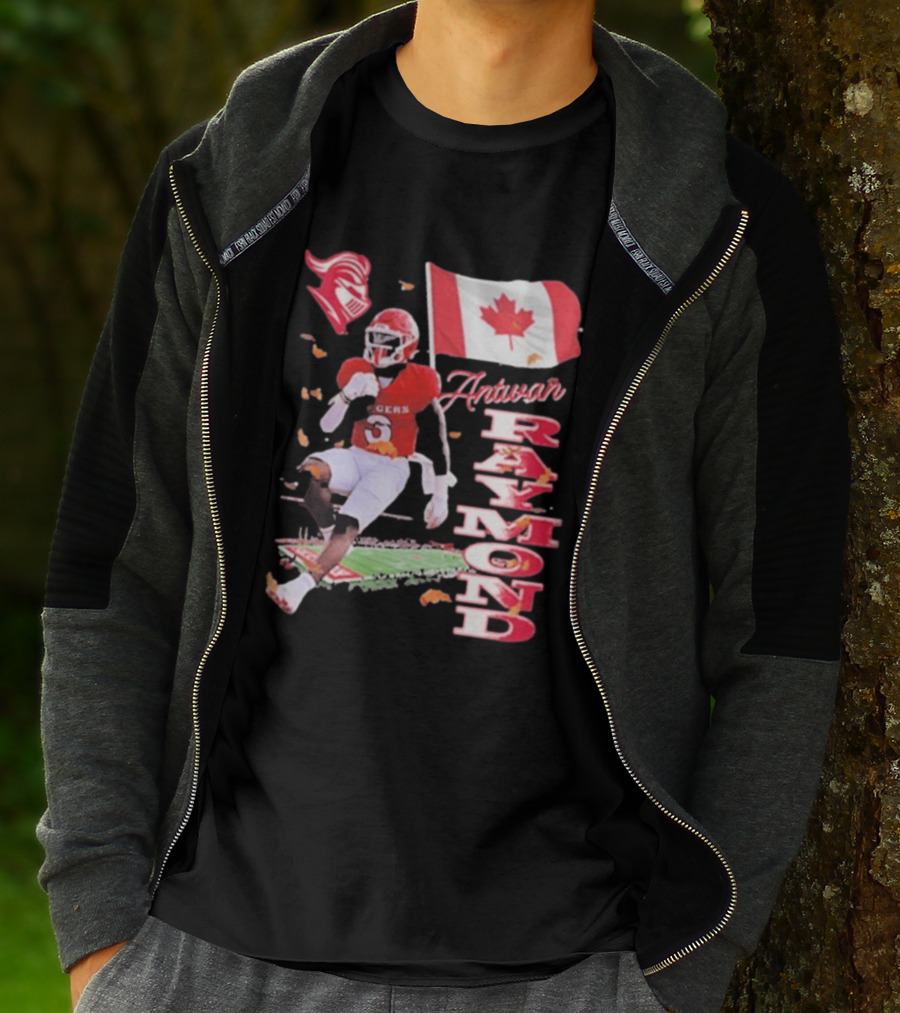 Antwan Raymond Rutgers Scarlet Knights Canadian Flag Football T-Shirt