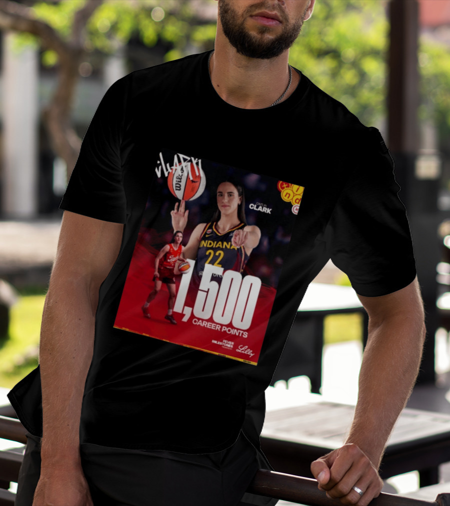 Caitlin Clark Indiana Fever 1500 Career Points Milestone Celebration WNBA Fever Milestones T-Shirt