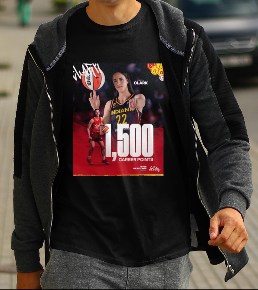 Caitlin Clark Indiana Fever 1500 Career Points Milestone Celebration WNBA Fever Milestones T-Shirt