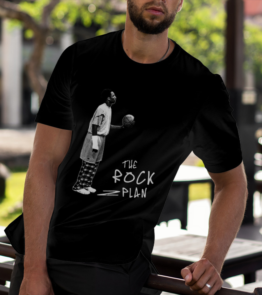 The Rock Plan Street Basketball Vintage Style Player Holding Ball T-Shirt