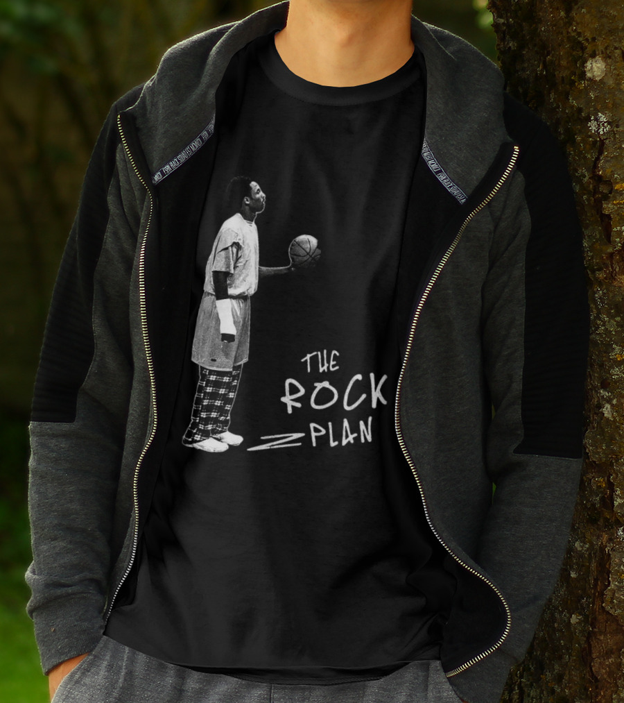 The Rock Plan Street Basketball Vintage Style Player Holding Ball T-Shirt