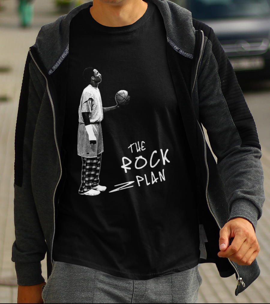 The Rock Plan Street Basketball Vintage Style Player Holding Ball T-Shirt