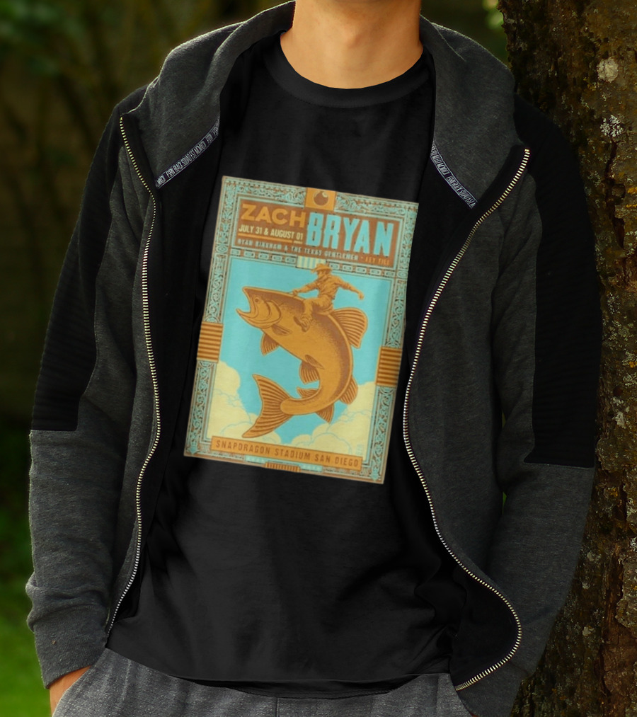 Zach Bryan July 31 August 1 Snapdragon Stadium San Diego Featuring Ryan Bingham The Texas Gentlemen Key Eli 2026 T-Shirt