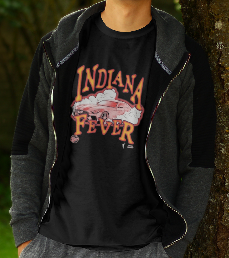 Indiana Fever Playa Society Sketch Car And Smoke T-Shirt