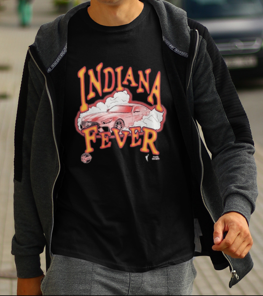 Indiana Fever Playa Society Sketch Car And Smoke T-Shirt