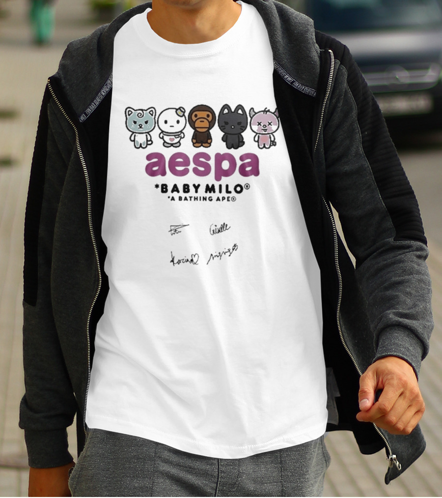 Aespa BABY MILO A Bathing Ape Signed 2026 Edition T-Shirt