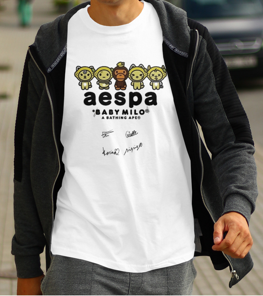 Aespa X Baby Milo A Bathing Ape 2026 Signed Collaboration T-Shirt