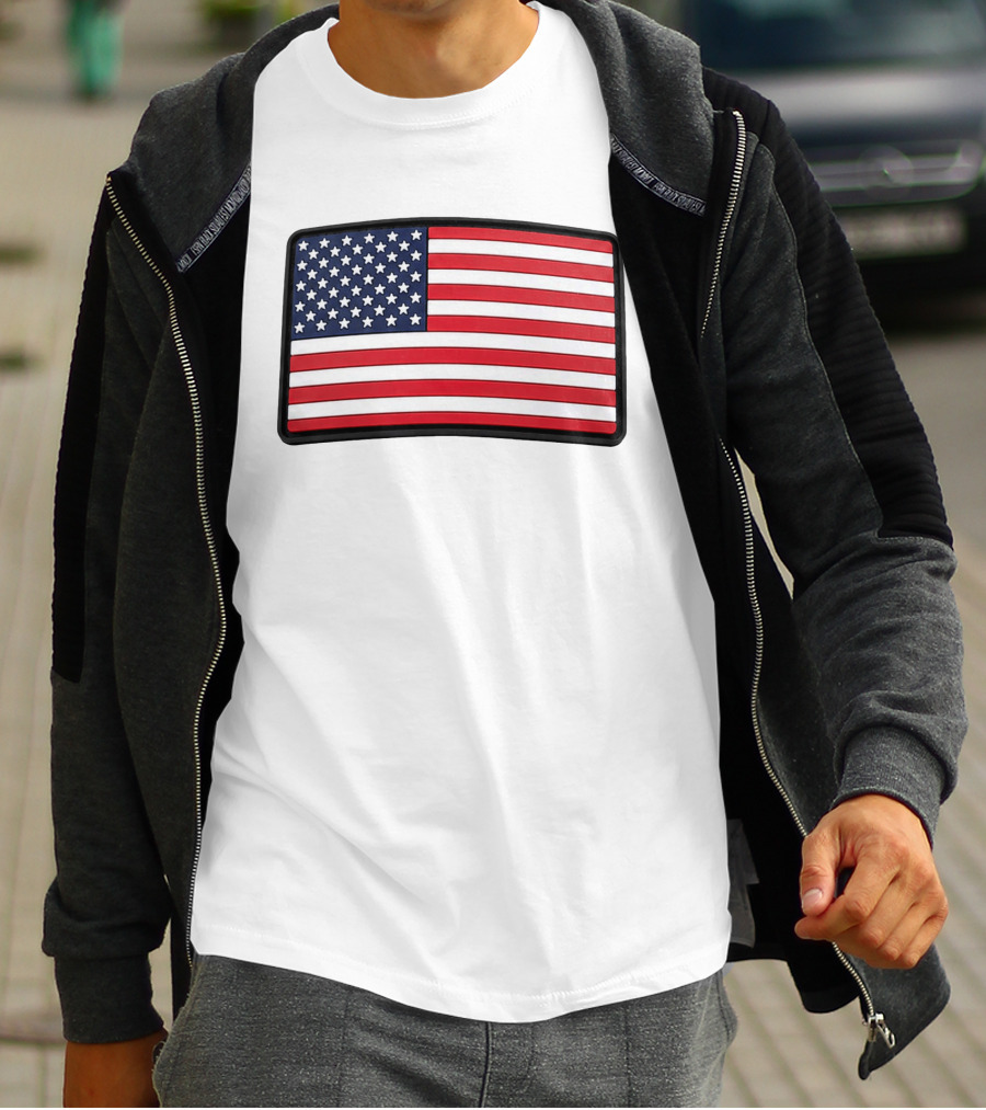 Dan Cevette American Flag Hat United States Stars And Stripes T-Shirt