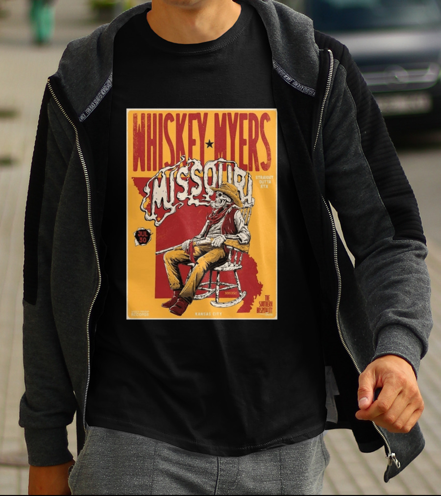 Whiskey Myers Missouri Tour 2026 Kansas City Morton Amphitheater July 30 Straight Outta ETX T-Shirt