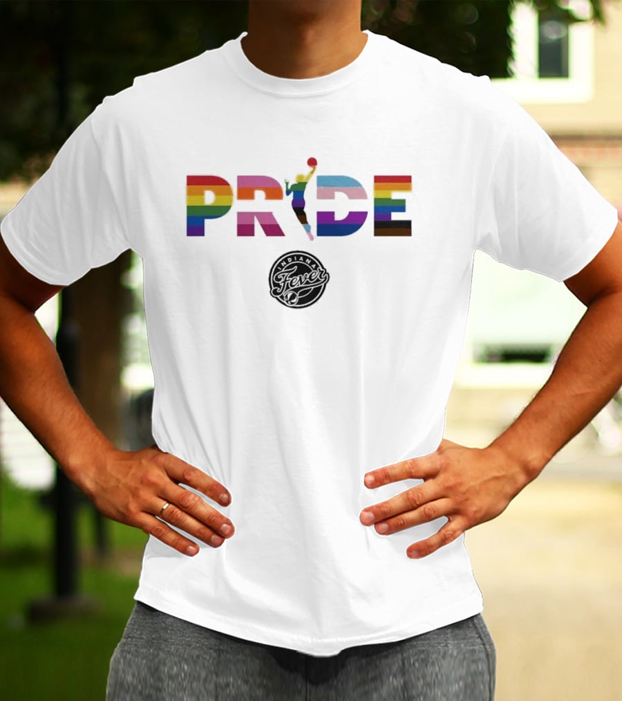 Indiana Fever WNBA Pride Rainbow Basketball Celebration T-Shirt