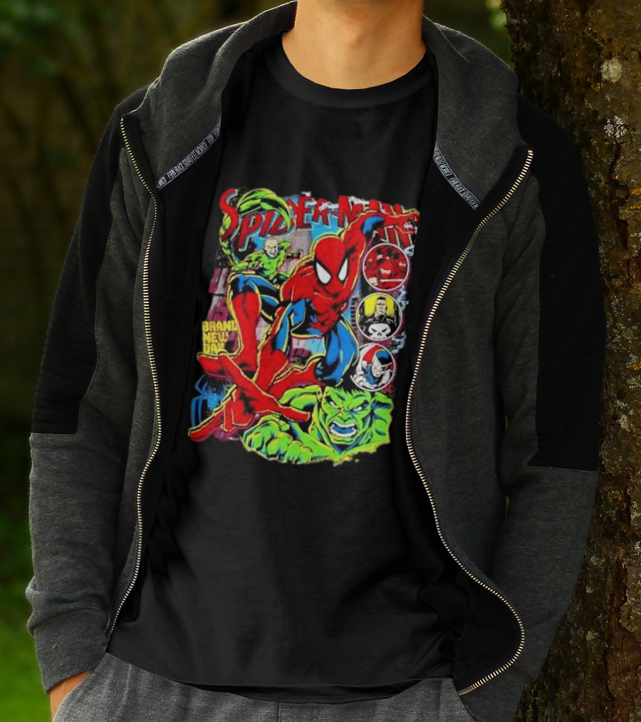 Spider Man Marvel Hulk Punisher Scorpion Ninja Brand New Day T-Shirt