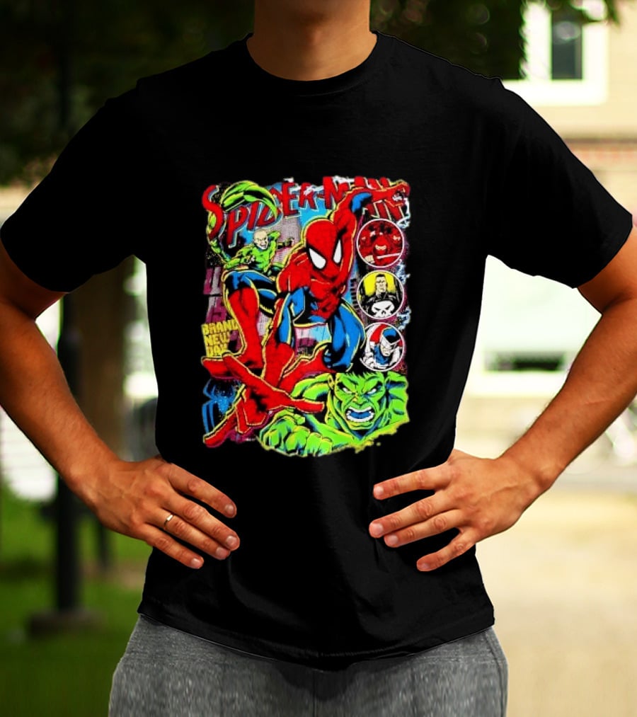 Spider Man Marvel Hulk Punisher Scorpion Ninja Brand New Day T-Shirt