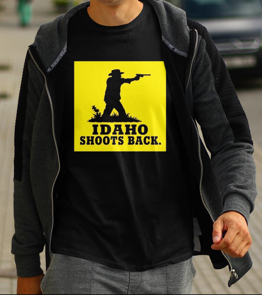 Idaho Shoots Back Cowboy Silhouette Retro Humor T-Shirt