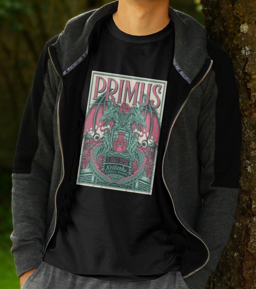 Primus Ljubljana Križanke Concert 3 Aug 2026 Double Dragon T-Shirt