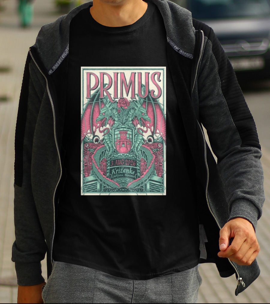 Primus Ljubljana Križanke Concert 3 Aug 2026 Double Dragon T-Shirt