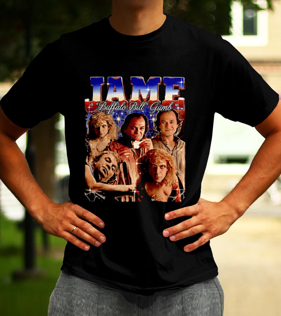 Buffalo Bill Gumb Silence Of The Lambs Movie Character Collage T-Shirt