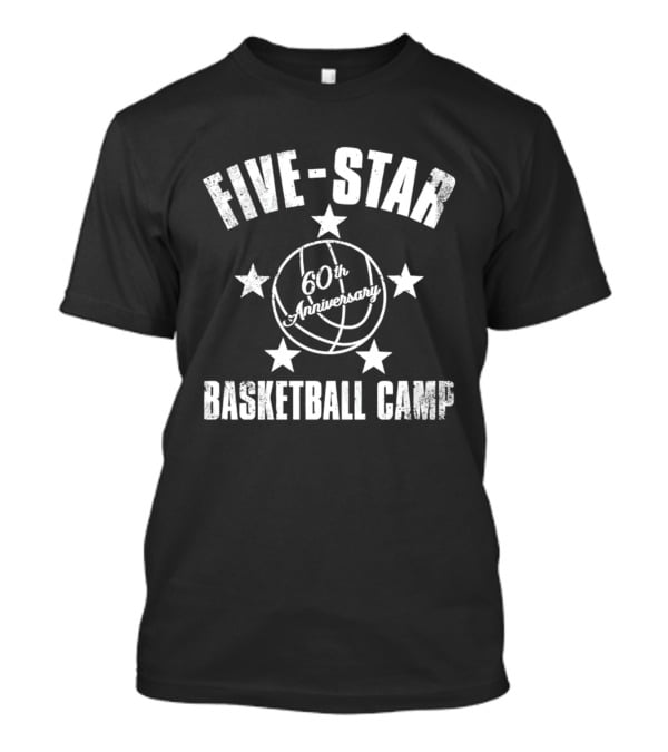 FIVE STAR 60th Anniversary Basketball Camp Ball And Stars T-Shirt