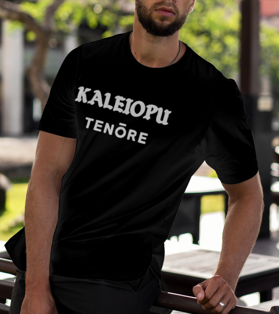 Kaleiopu Tenore Bold Text Style White T-Shirt