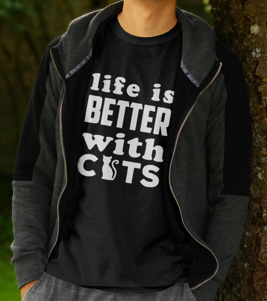 Life Is Better With Cats Feline Love T-Shirt