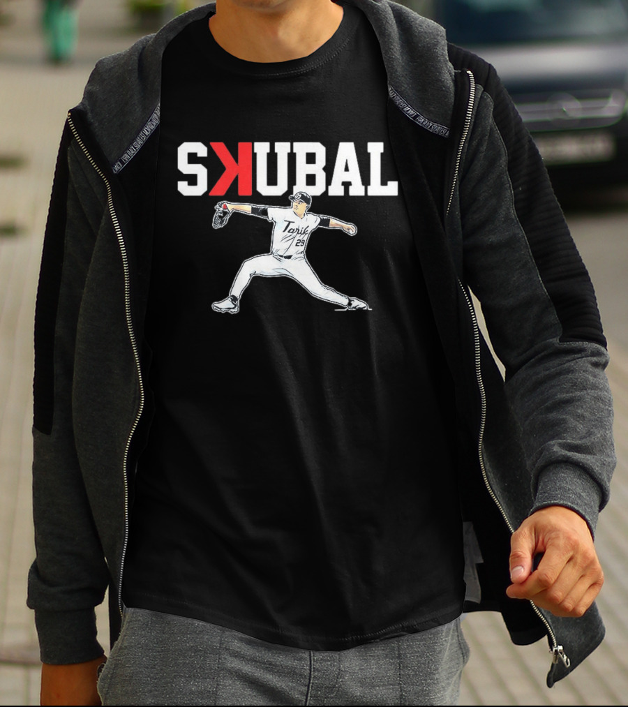 Tarik Skubal Detroit Tigers MLB Player Pitching SKUBAL T-Shirt