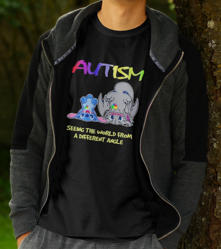 Autism Seeing The World From A Different Angle Toothless Stitch T-Shirt