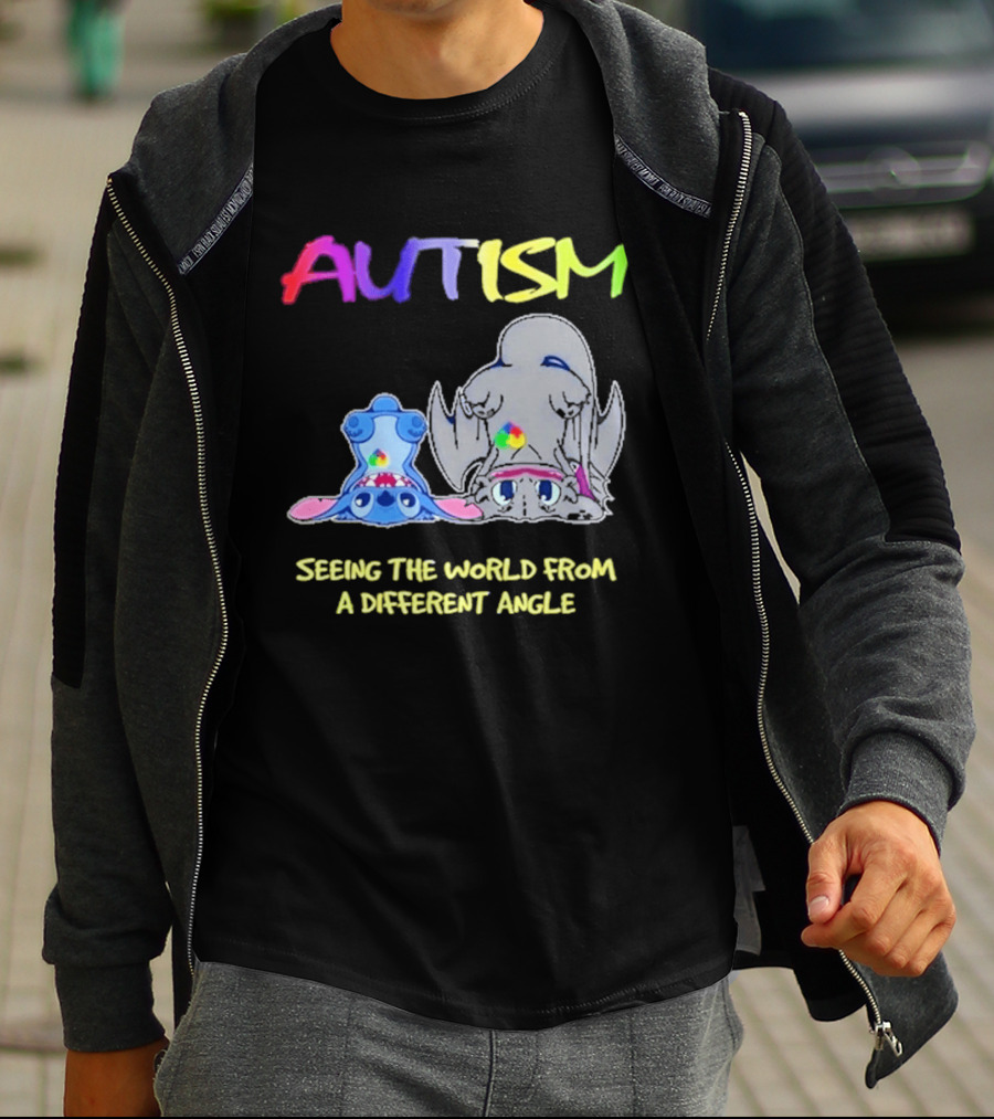 Autism Seeing The World From A Different Angle Toothless Stitch T-Shirt