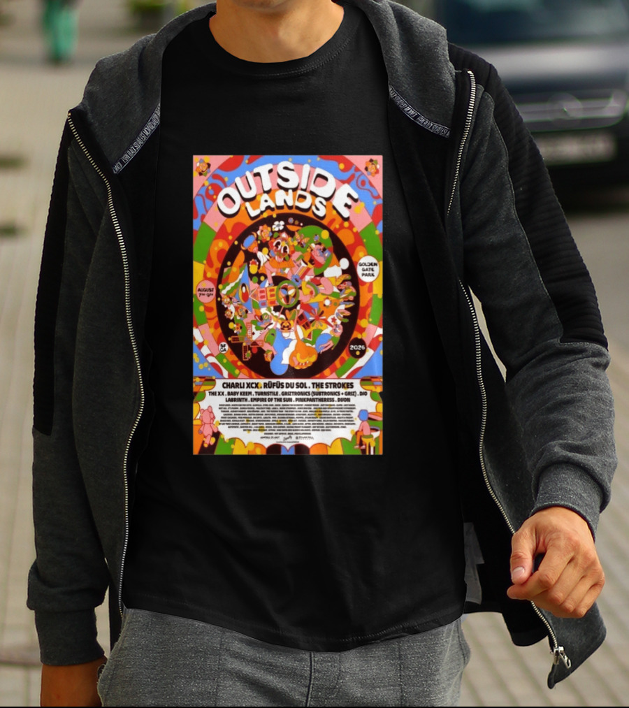 Outside Lands San Francisco August 7 9 2026 Golden Gate Park Charli XCX The Strokes Rüfüs Du Sol Lineup T-Shirt