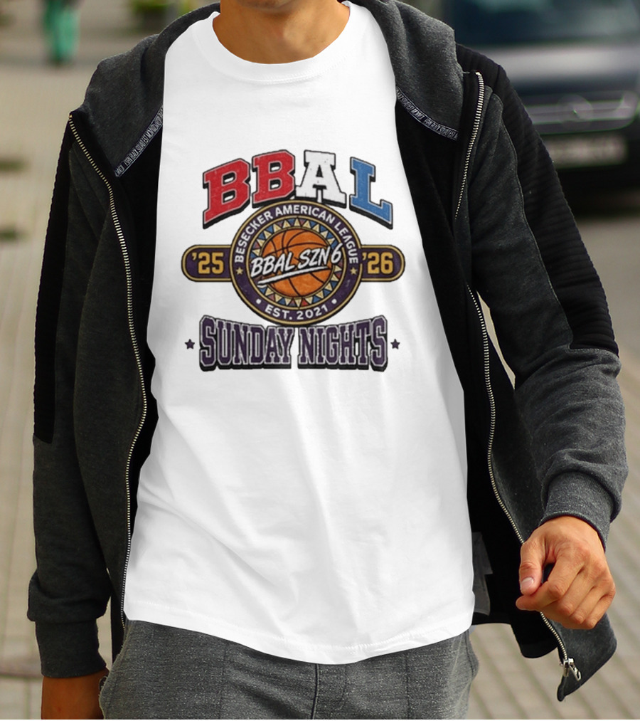 Dave Portnoy Besecker American League BBAL SZN 6 Sunday Nights 2025 2026 T-Shirt