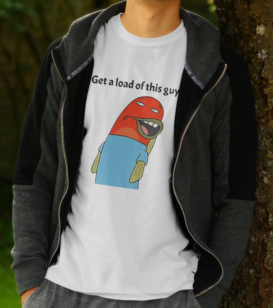 Get A Load Of This Guy Cartoon Quirky Character In Light Blue Outfit T-Shirt