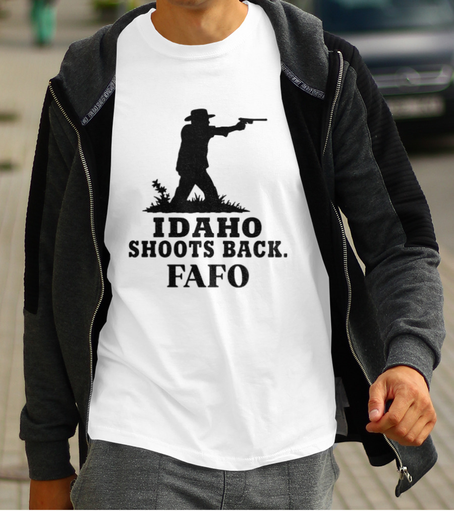 Idaho Shoots Back Fafo Silhouette Cowboy Stance T-Shirt